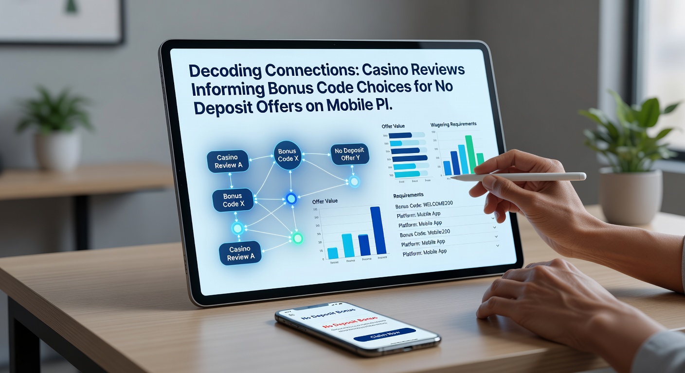 Player comparing multiple casino review sites on a tablet while entering a no deposit bonus code