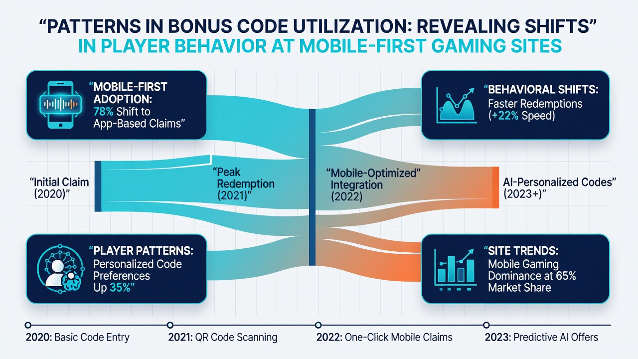 Analytics graphs showing bonus code redemption rates and player behavior shifts on mobile devices