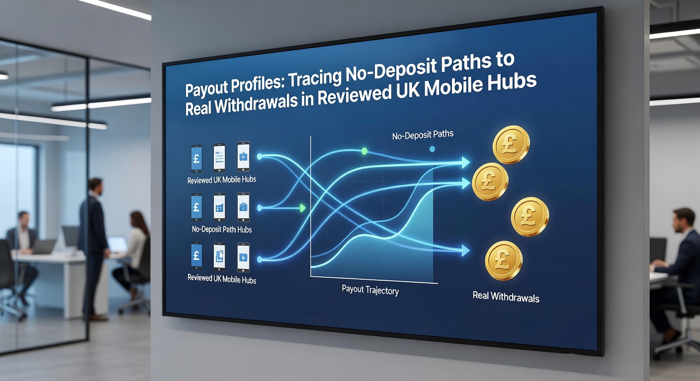 Digital graphic showing a winding path from no-deposit bonus icons to a glowing cash withdrawal symbol on a mobile screen