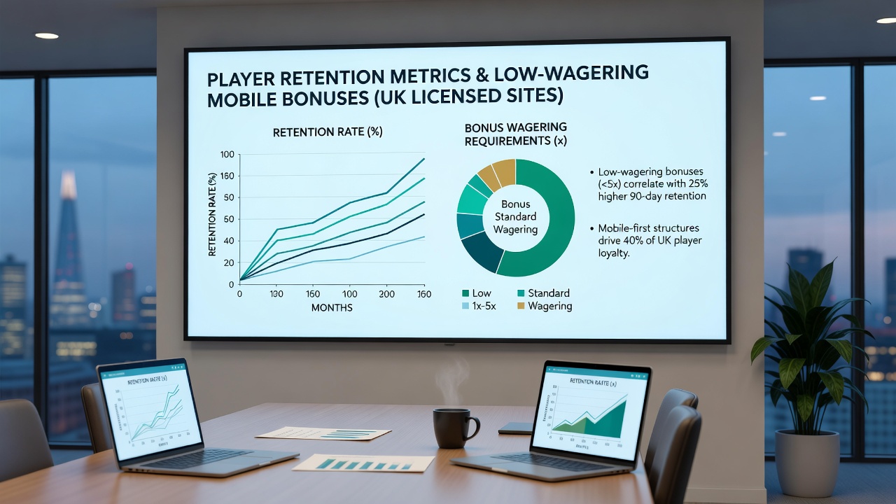 Mobile app interface displaying low-wagering bonus progress and retention-related notifications