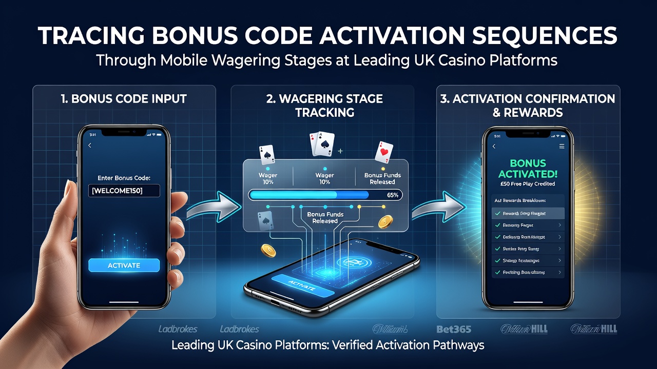 Mobile casino interface showing bonus code entry screen during wagering sequence