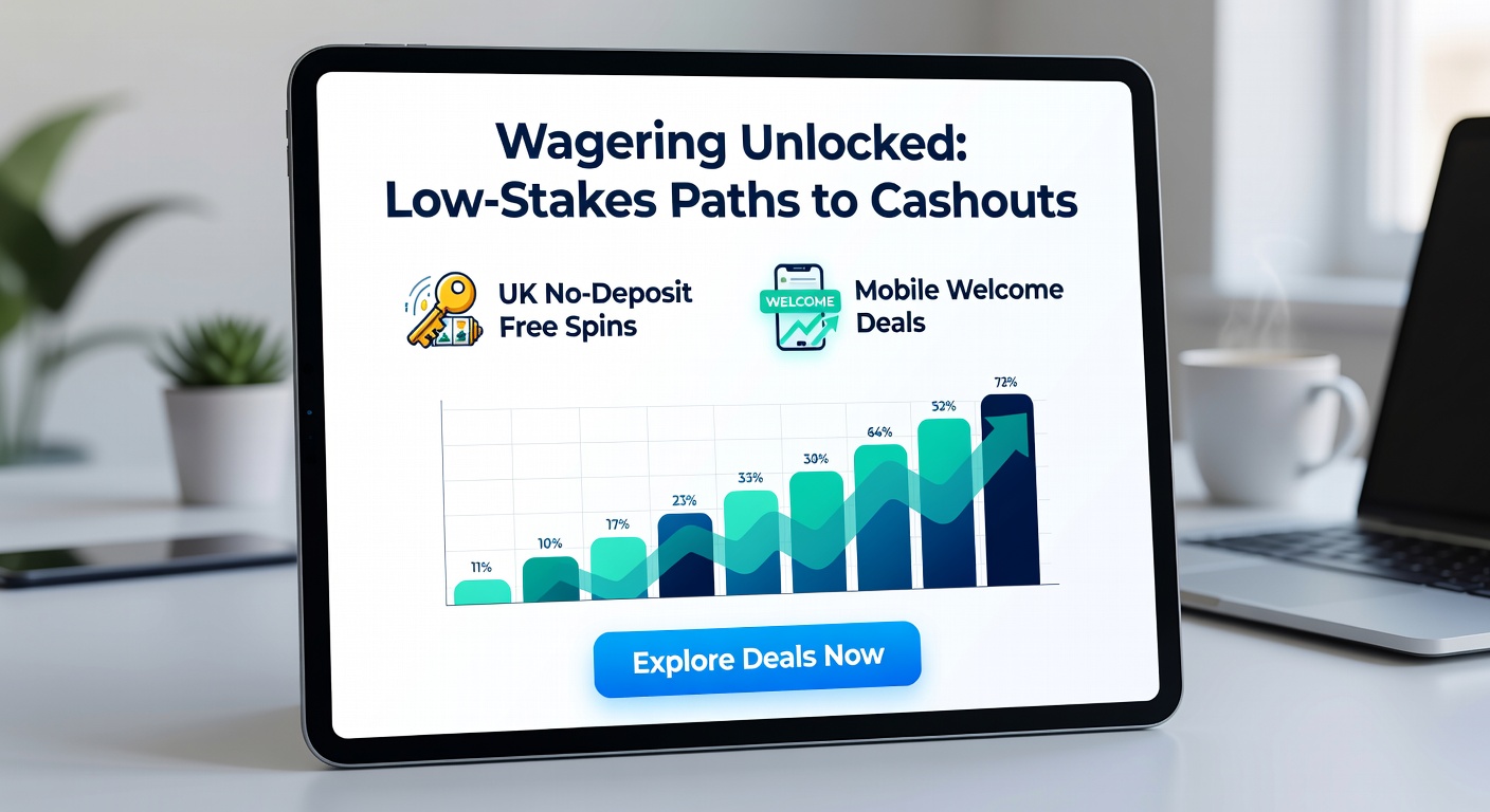 Smartphone screen displaying a mobile casino app with active low-wagering welcome bonus and free spins payout progress